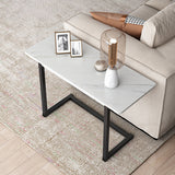 Hjemix | ModernoCurve C-Side Table | MDF tabletop | Moderne design | Plassbesparende | Perfekt for stue og soverom