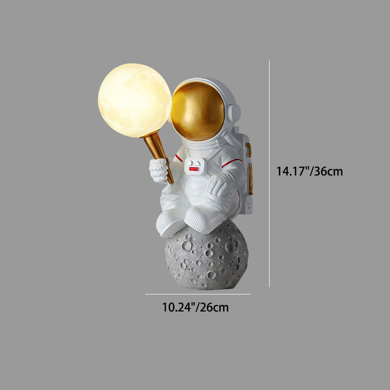 Hjemix | CosmoBuddy Astronaut Vegglampe | Kreativ Design | Harpiks & ABS | LED Soveromslampe