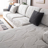 Hjemix | Moderne Blader Jacquard Vanntett Anti-Ripe Stretch Full Dekke Sofa Dekke