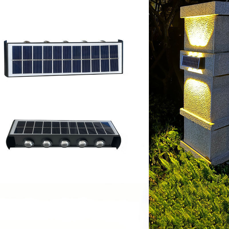 Hjemix | Moderne Enkelhet Sol Vannavstøtende Rektangulær ABS PMMA LED Vegglampe For Utendørs Patio