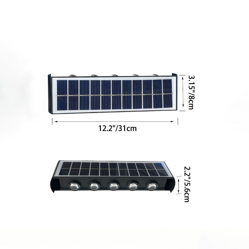 Hjemix | Modern Simplicity Solarlampe Vanntett Rektangulær ABS PMMA LED Vegglampe For Utendørs Patio