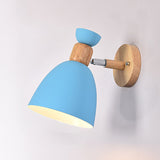 Hjemix | Moderne Minimalistisk Rund Horn Aluminium Tre 1-Lys Vegglampe for Soverom