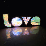Hjemix | Modern Art Deco vanntett PS LOVE bokstaver LED bordlampe for soverommet
