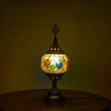 Hjemix | Tradisjonell Tiffany romantisk oval jern emaljert 1-lampe bordlampe for soverommet