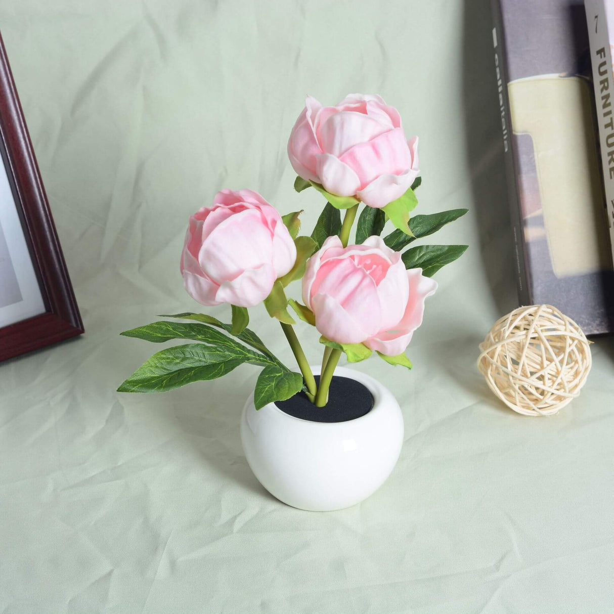 Hjemix | Moderne Kreativ Simulering Tulipan Peony LED Nattlys Bordlampe