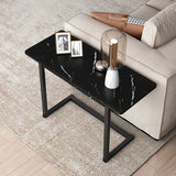 Hjemix | ModernoCurve C-Side Table | MDF tabletop | Moderne design | Plassbesparende | Perfekt for stue og soverom