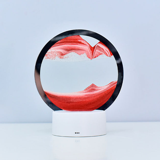 Hjemix | Kreativ Rund Timeglass Quicksand 3D LED Nattlampe Bordlampe