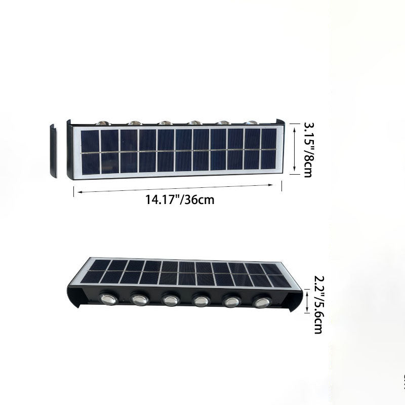 Hjemix | Modern Simplicity Solarlampe Vanntett Rektangulær ABS PMMA LED Vegglampe For Utendørs Patio