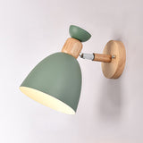 Hjemix | Moderne Minimalistisk Rund Horn Aluminium Tre 1-Lys Vegglampe for Soverom