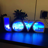 Hjemix | Modern Art Deco vanntett PS LOVE bokstaver LED bordlampe for soverommet
