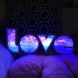 Hjemix | Modern Art Deco vanntett PS LOVE bokstaver LED bordlampe for soverommet