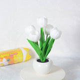 Hjemix | Moderne Kreativ Simulering Tulipan Peony LED Nattlys Bordlampe