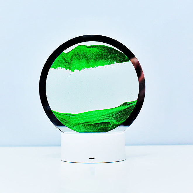 Hjemix | Kreativ Rund Timeglass Quicksand 3D LED Nattlampe Bordlampe