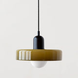 Hjemix | Pendellampe laget av farget glass | Elegant hengelampe i Bauhaus-stil | Designlampe for stue og spisestue