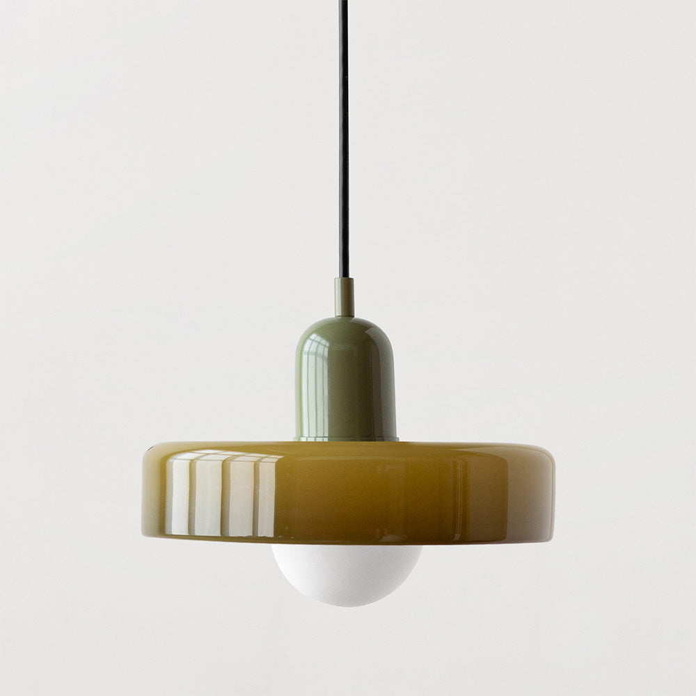 Hjemix | Pendellampe laget av farget glass | Elegant hengelampe i Bauhaus-stil | Designlampe for stue og spisestue