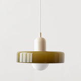 Hjemix | Pendellampe laget av farget glass | Elegant hengelampe i Bauhaus-stil | Designlampe for stue og spisestue