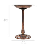 Hjemix | Fuglebad for hagen med Fleur-de-Lis dekorasjon