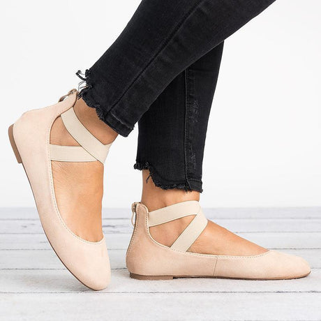 Hjemix | Kvinner Pu Nubuck Flate Casual Ballerina Sko