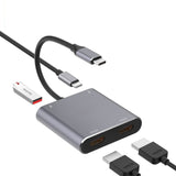 Hjemix | 4 i 1 Type-C til Dual HDMI + USB + Type-C HUB Adapter