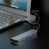 Hjemix | ENKAY Hatt-Prince 5 i 1 Type-C Hub 4K HDMI Konverter Dockingstasjon 3.5mm Lydjack Adapter