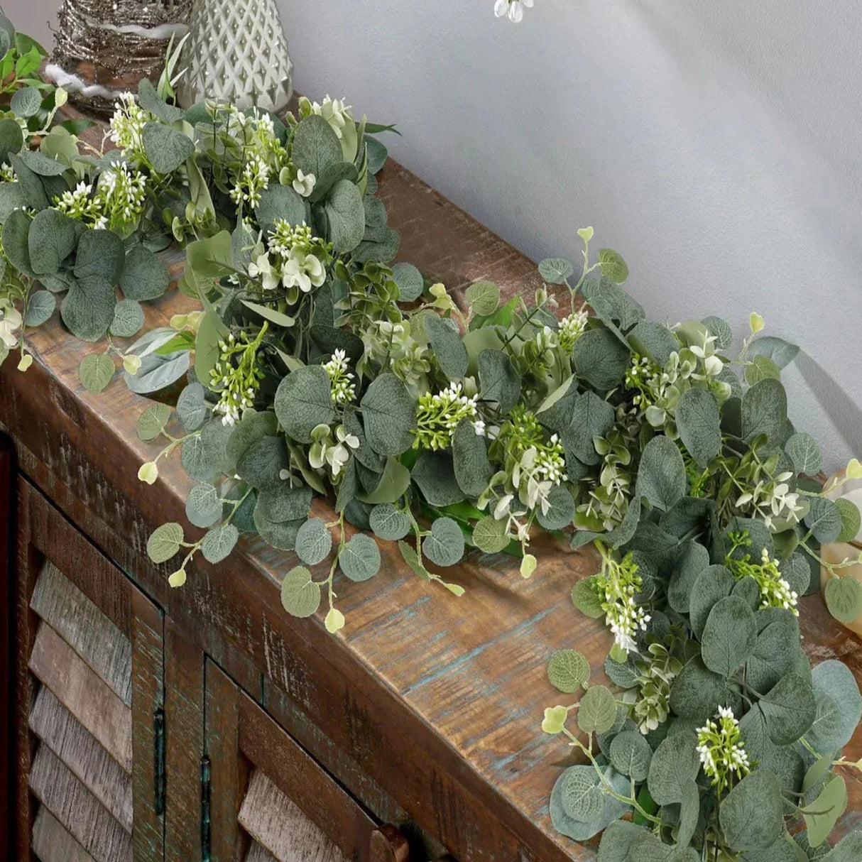 Hjemix | Garland - EucaGreen - Künstig Eukalyptus - 2-dels Sett