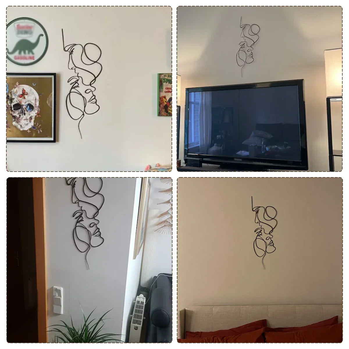 Hjemix | Svart Metal Veggkunst | Abstrakt Veggskulptur