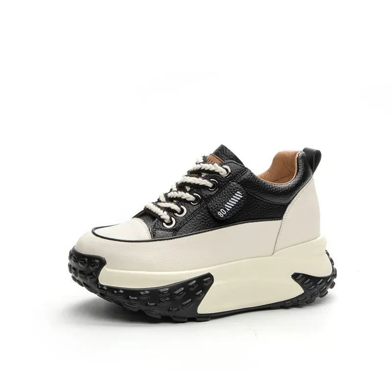 Hjemix | 7 cm Plattform Wedge Sneakers laget av Lær