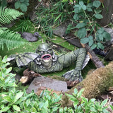 Hjemix | Kreatur The Black Lagoon Grip skulpturer Figur Hagebygging Utendørs ornamenter Monster statue Mann Halloween dekorasjon