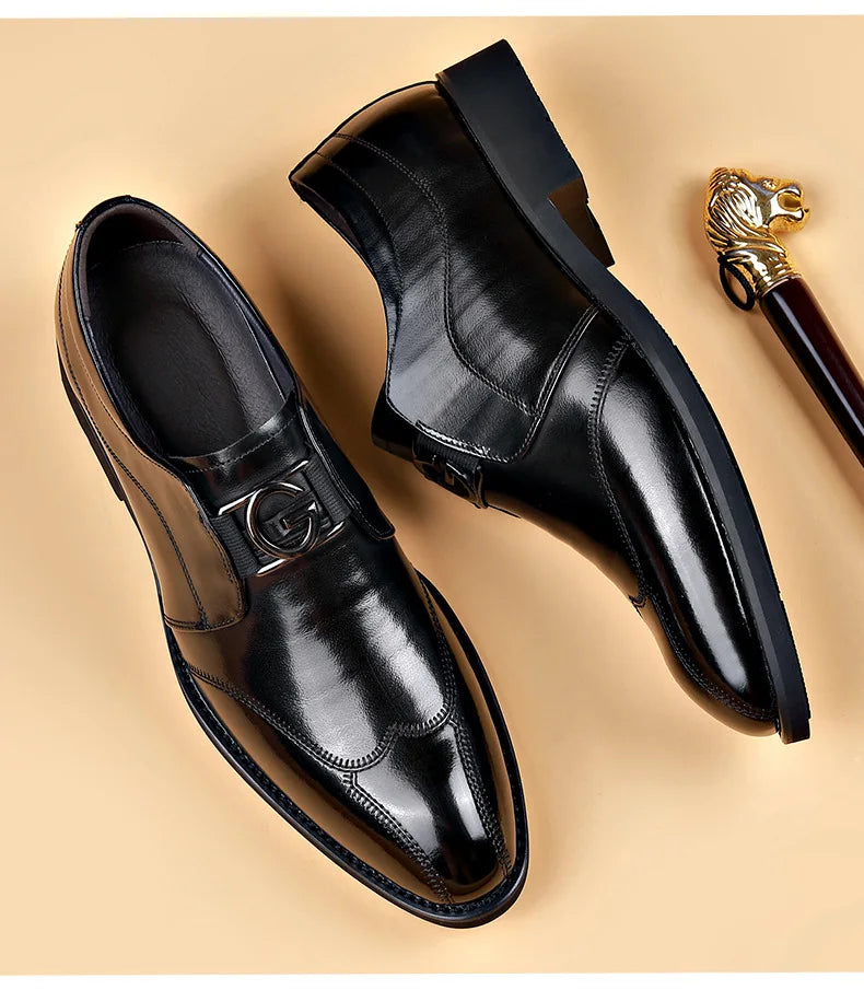 Hjemix | Herresko i lær Stilige herresko Spisse Oxford bryllups lær herresko Gentlemans kontorsko