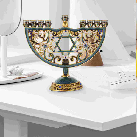 Hjemix | Auriona Menorah Lysestake | Chanukah Lysestake & Borddekorasjon | Bryllup & Høytidsdekorasjon | Luksuriøs Eleganse