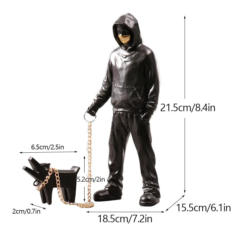 Hjemix | Dropshipping Banksy Skulptur Kolleksjon Blomst Kastende Statue Pop Kunst Moderne Ballongjente Figur Kontor Hjem Dekorasjon