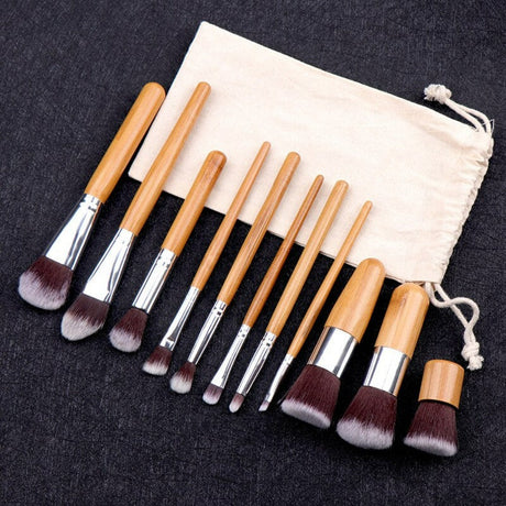 Hjemix |-Piece Bamboo Makeup Brush Collection
