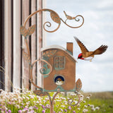 Hjemix | Metall kunst fuglehus hage stake - Talart