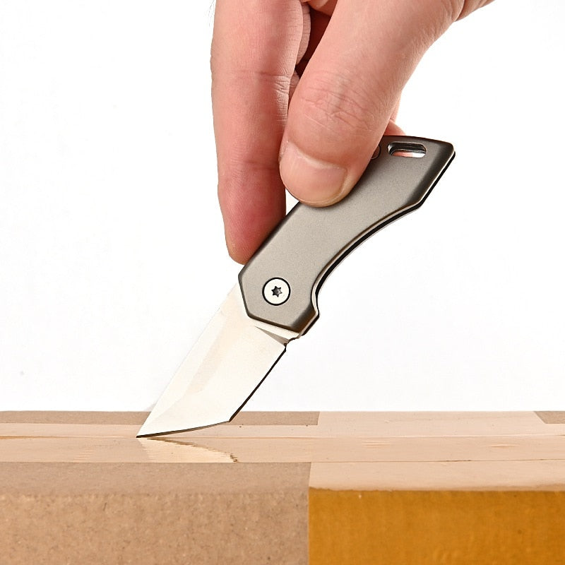 Hjemix | Titan-Titanium legering Bag Nøkkelring Kniv