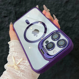 Hjemix | Støtsikker Magnetisk Magsafe Telefonveske Stativ Glass Linsebeskytter Deksel