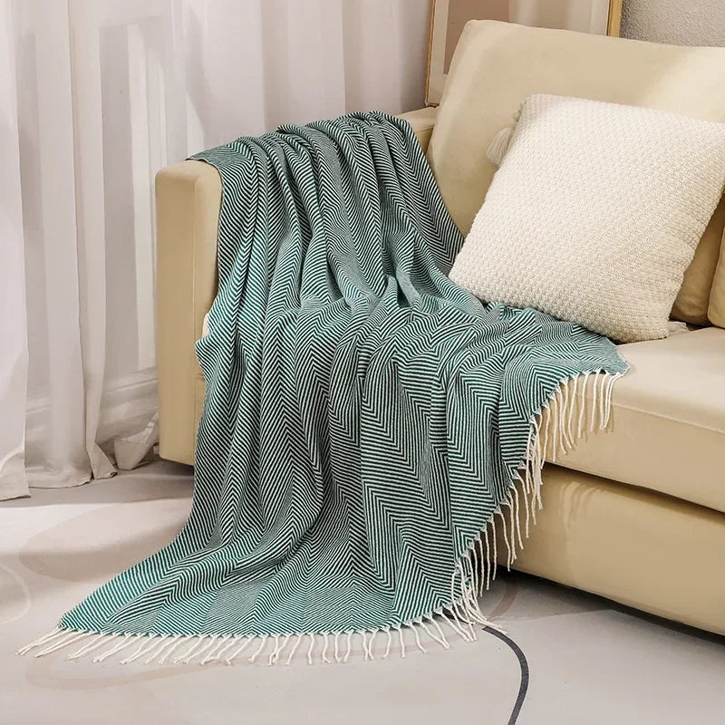 Hjemix | Nordic Stripe Kaste Sofa Teppe