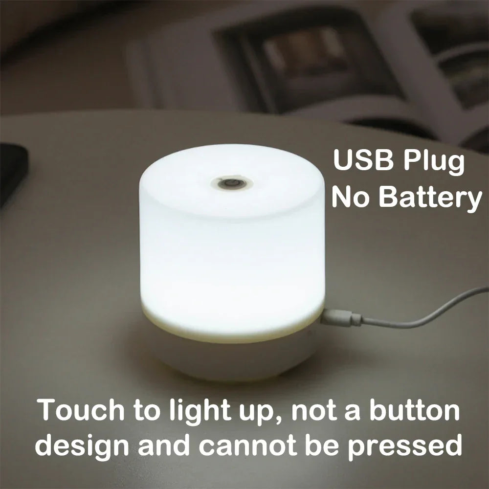 Hjemix | Kreativ USB Nattbordlampe - Touch-Dimming LED Nattlys for Soverom & Studenthybel