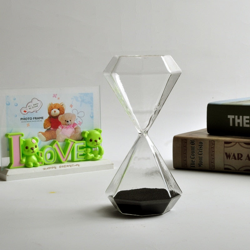 Hjemix | 5–60 Minutters diamant sandglass, sandglass, sandglass, barnegave, sandglass, hjemmeinnredning, tilgjengelig i flere fargealternativer