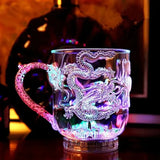 Hjemix | 1 stykke fargeforandrende luminescerende LED dragekrus vannaktiverte lys øl kaffe melk te vin whiskey bar kopp reise kreativ gave