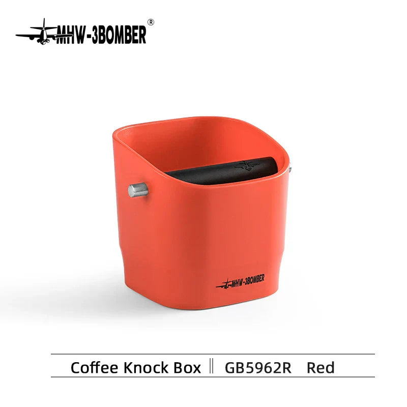 Hjemix | 0.9–1.2 l Espresso knock box, avtakbar knock bar og sklisikker base, firkantet kafferester avfall, barista desktop tilbehør