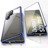 Hjemix | Metall Aluminiumlegering 360-deksel med sikkerhetslukking for Samsung Galaxy S24-S23 Serie