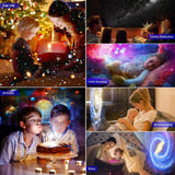Hjemix | NY 13 I 1 Planetarium Galakse Stjernespektrum Projektor Nattlys HD Stjerne Aurora Prosjektorlampe For Barns Soverom Hjem Fest Dekor