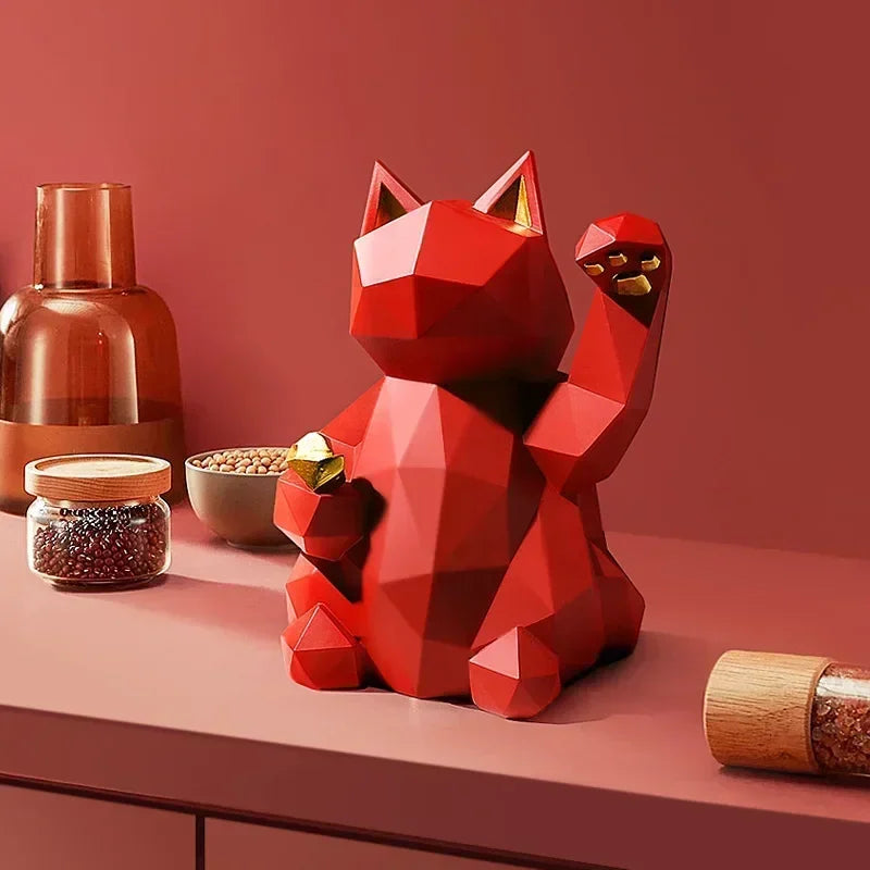 Hjemix | Nordisk Minimalisme Geometri Lykke Katt Statuer