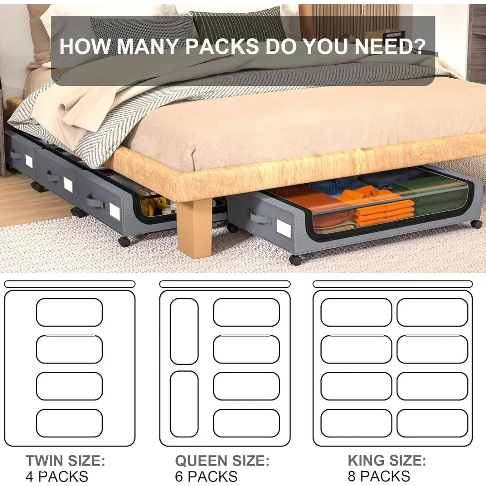 Hjemix | Under-seng lagrings stable rullende boks organisasjon