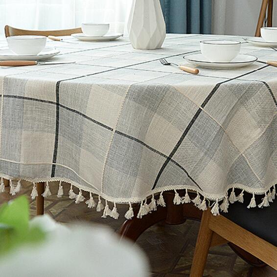 Hjemix | Estetisk Rund Linched Tablecloth