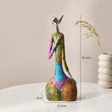 Hjemix | Ins Abstrakt Kunst Kvinne Skulptur Figurer For Interiør Harpiks Statuett Farge Moderne Hjem Decor Dekorative Figurer Gaver