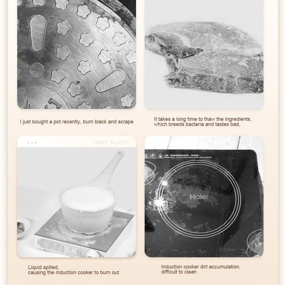 Hjemix | Rustfritt stål varmeledningsplate – Induksjonskok plate varmefordelingsring, kokeskjerm-tilbehør