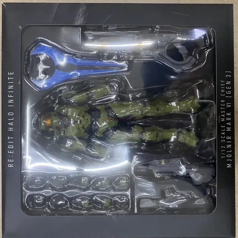 Hjemix | 18cm Halo Infinite Master Chief Mjolnir Mk Vi 1/12 skala 17.5cm 6" actionfigur Re:edit Gen.3 117 Ko's 1000 modelldukker leker