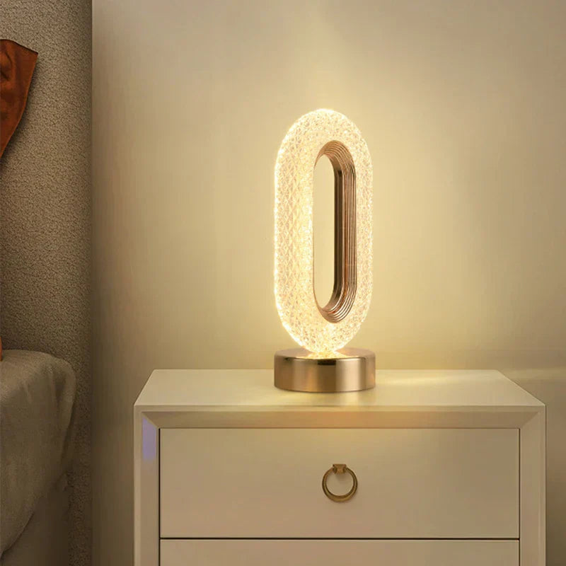 Hjemix | Crystal LED bordlampe: Dimbar, USB-lading, Berøring & Fjernkontroll