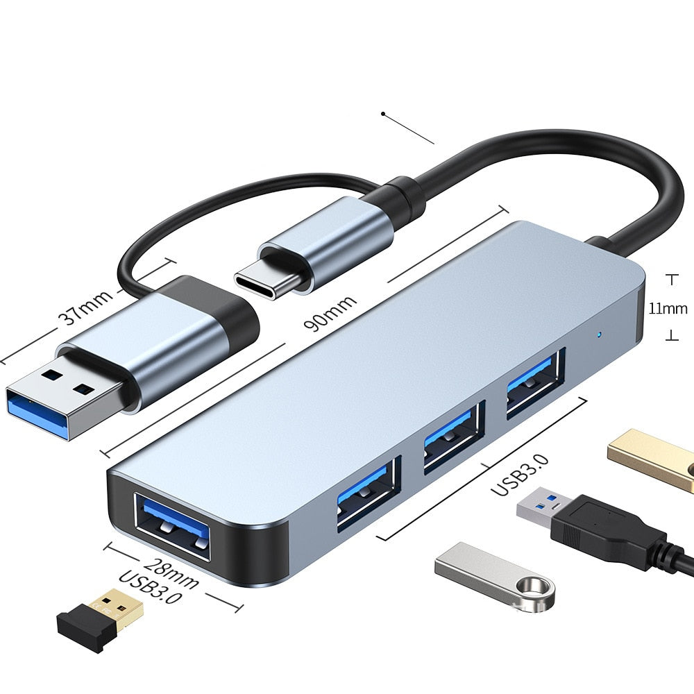 Hjemix | Thunderbolt 3 USB-C Hub med HDMI, PD, SD/TF for MacBook Air M1 og iPad Pro